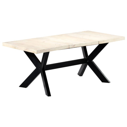 Dining Table Bleached white, black legs