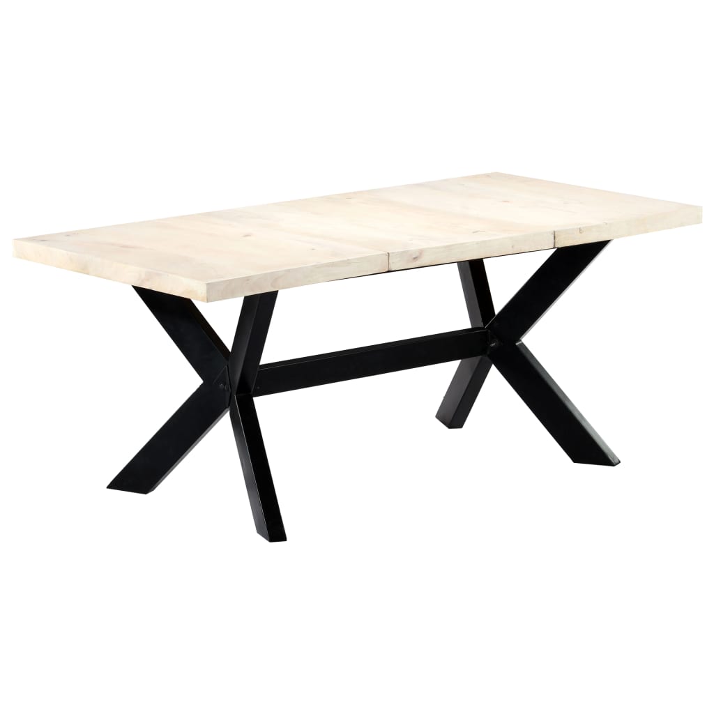 Dining Table Bleached white, black legs