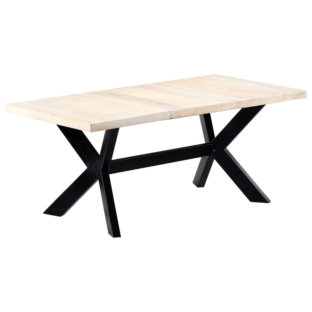 Dining Table Bleached white, black legs