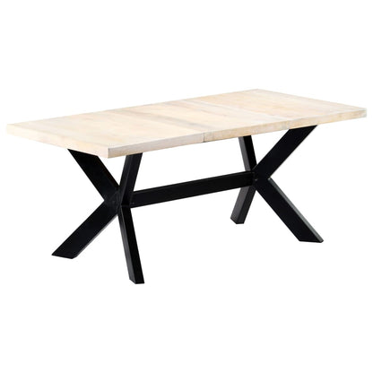 Dining Table Bleached white, black legs