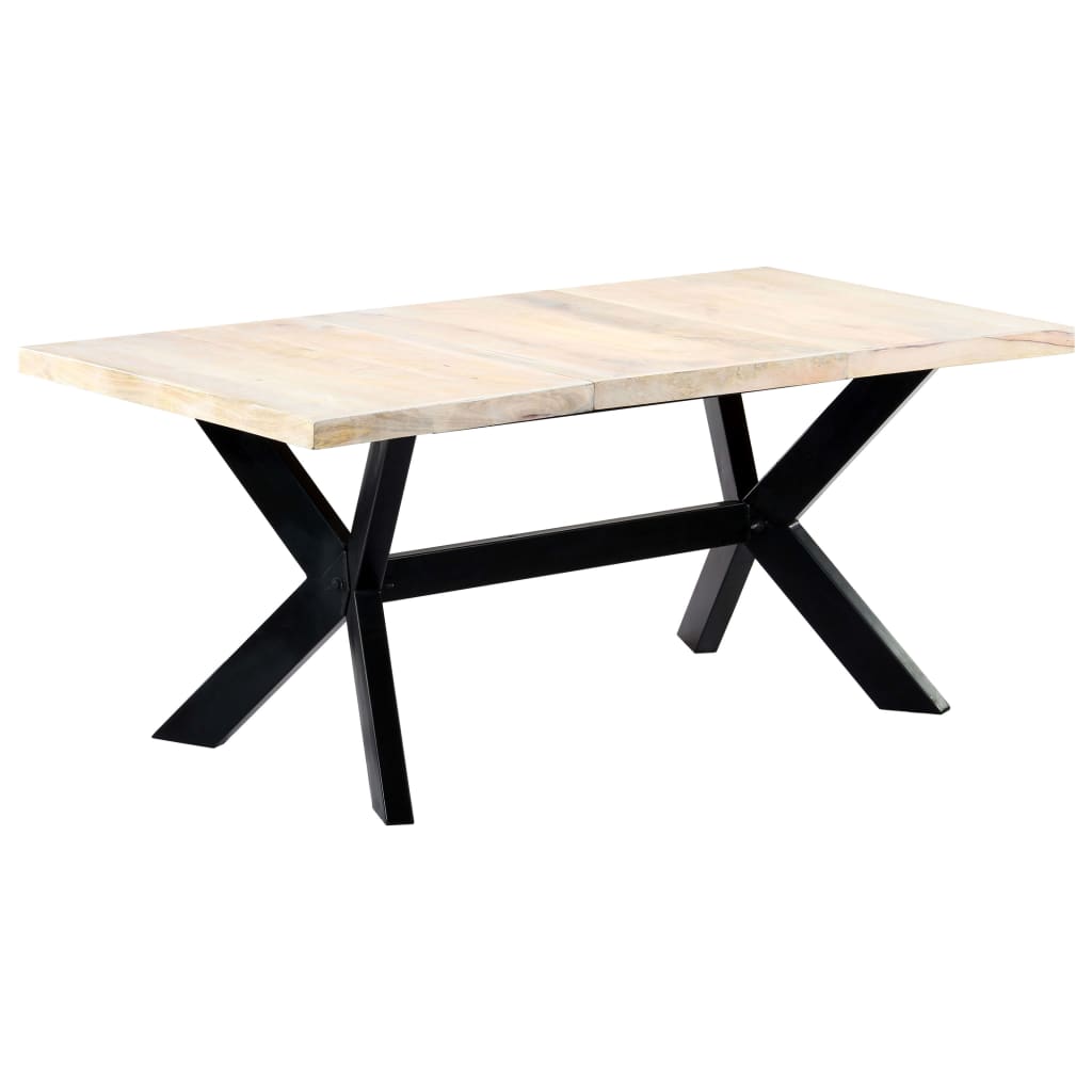 Dining Table Bleached white, black legs