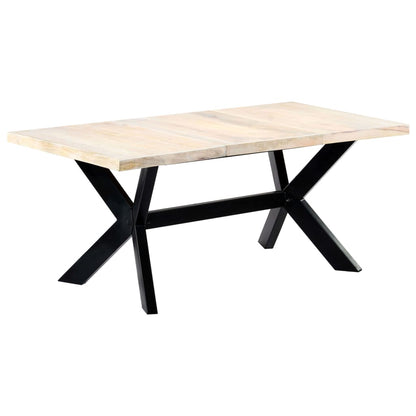Dining Table Bleached white, black legs