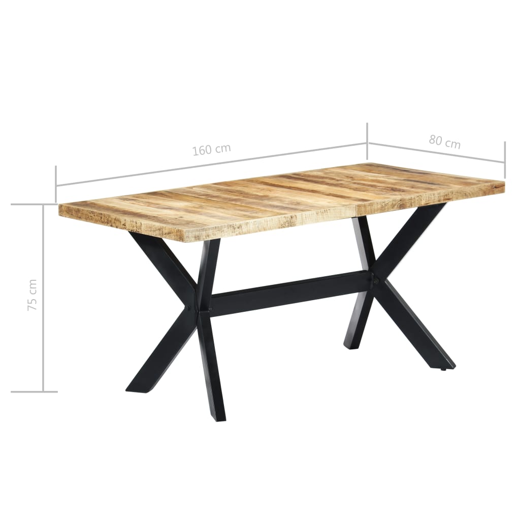 Dining Table Natural Wooden Solid rough mango wood