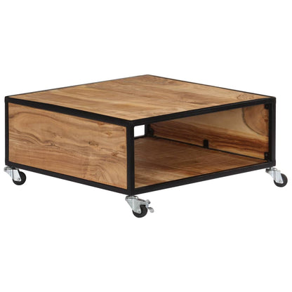 Coffee Table Natural Acacia Solid Acacia Wood Medium Rollable