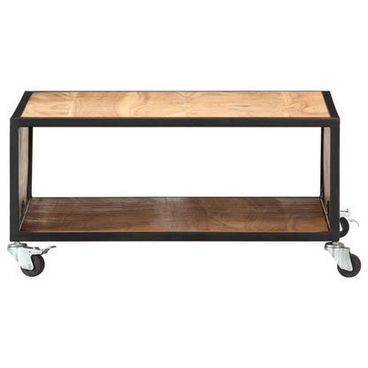 Coffee Table Natural Acacia Solid Acacia Wood Medium Rollable