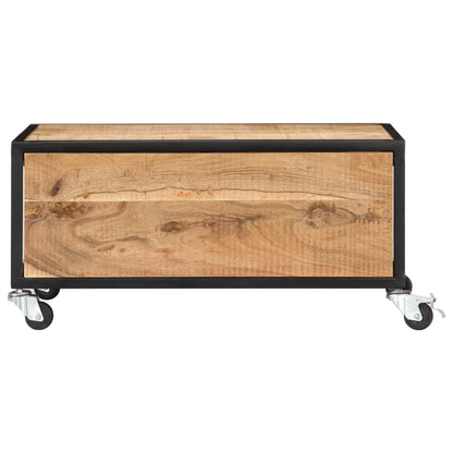 Coffee Table Natural Acacia Solid Acacia Wood Medium Rollable