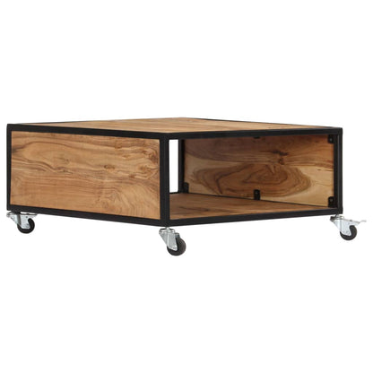 Coffee Table Natural Acacia Solid Acacia Wood Medium Rollable
