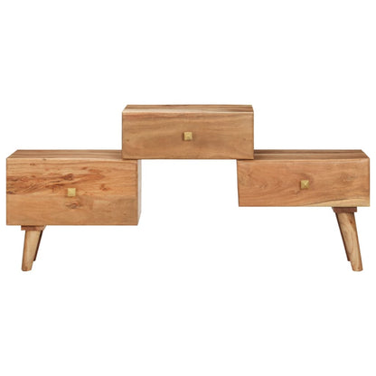 TV Stand Honey Solid acacia wood Medium TV Stand Rectangular