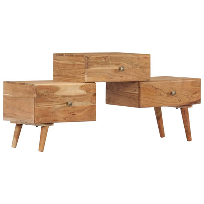 TV Stand Honey Solid acacia wood Medium TV Stand Rectangular