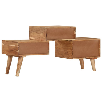 TV Stand Honey Solid acacia wood Medium TV Stand Rectangular