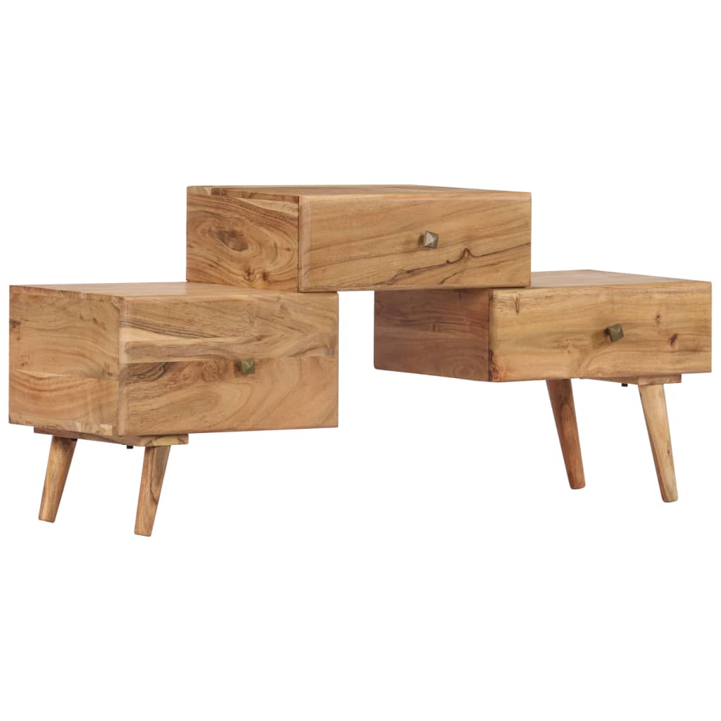 TV Stand Honey Solid acacia wood Medium TV Stand Rectangular