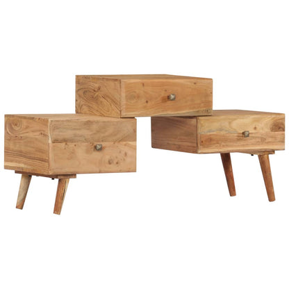 TV Stand Honey Solid acacia wood Medium TV Stand Rectangular