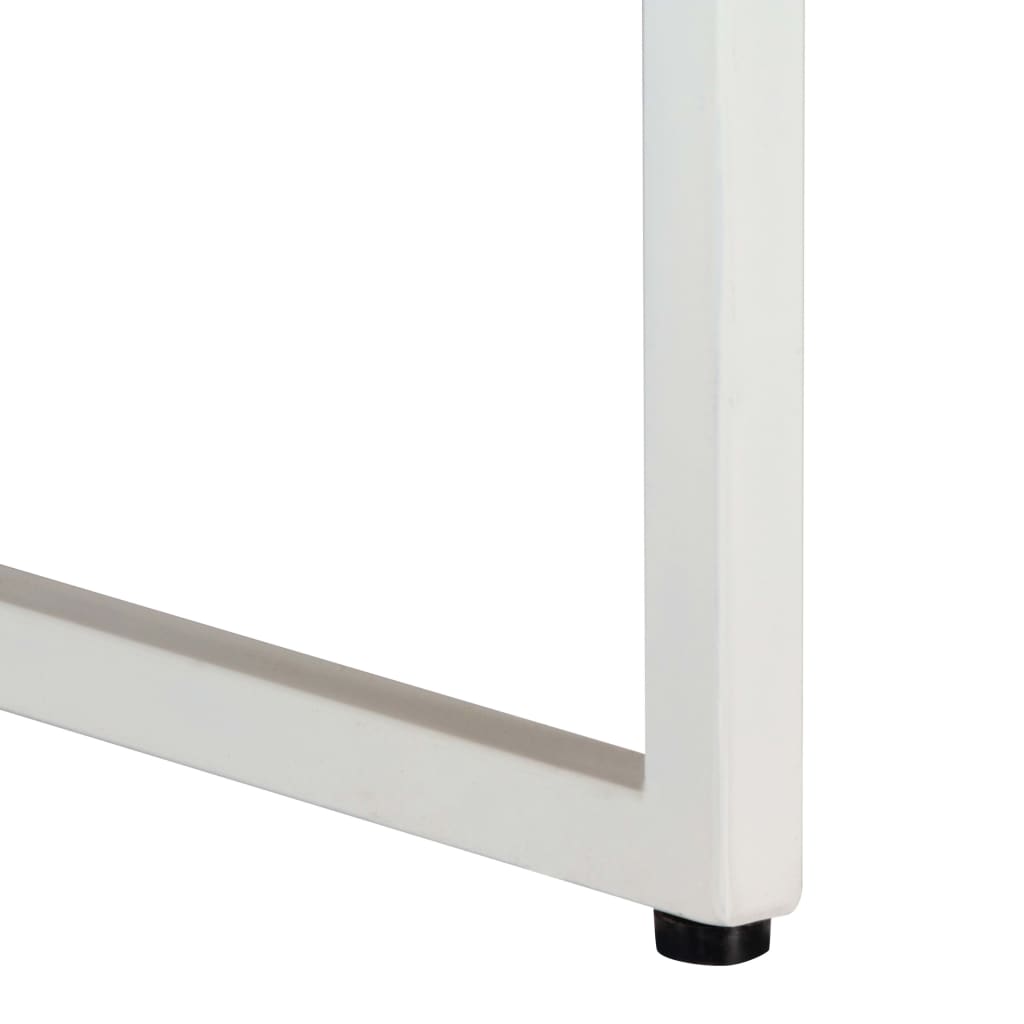 Coffee Table White Solid Mango Wood 43.3 x 43.3 x 14.2 in Durable