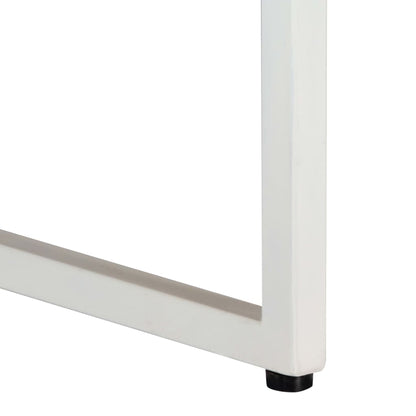 Coffee Table White Solid Mango Wood 43.3 x 43.3 x 14.2 in Durable
