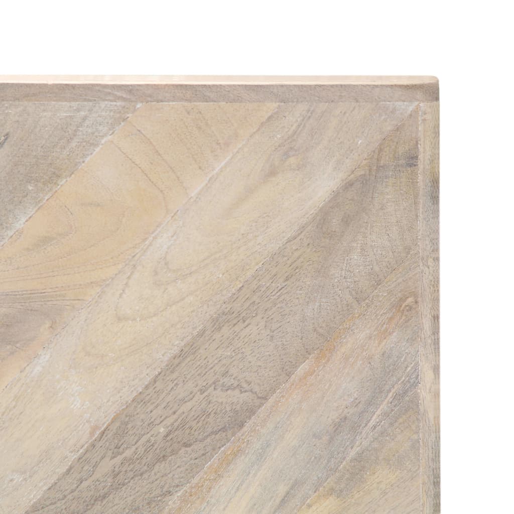 Coffee Table White Solid Mango Wood 43.3 x 43.3 x 14.2 in Durable
