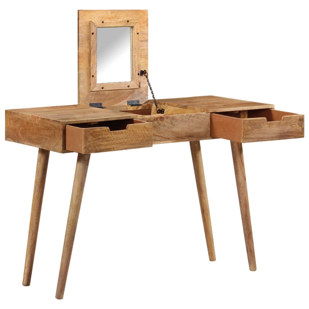 Dressing Table Natural Mango Wood Solid Mango Wood, Engineered Wood
