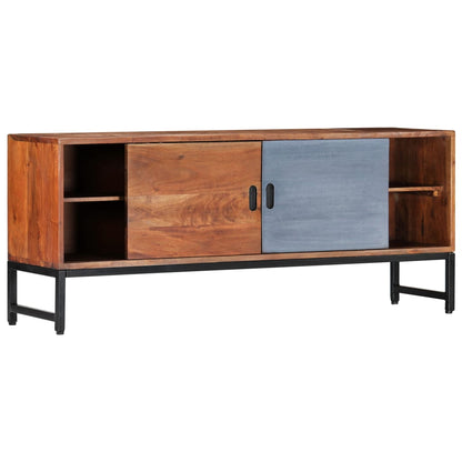 TV Cabinet Honey Finish with Blue Accent
