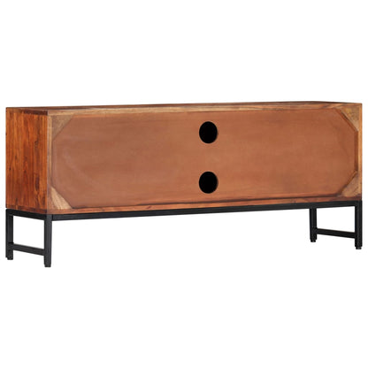 TV Cabinet Honey Finish with Blue Accent