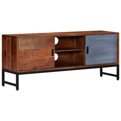 TV Cabinet Honey Finish with Blue Accent