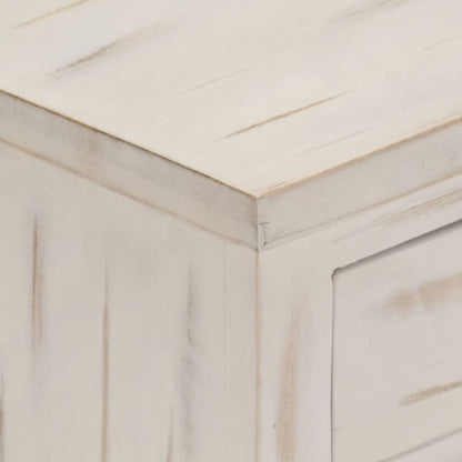 Bedside Cabinet White Solid mango wood 15.7 x 11.8 x 19.7 in
