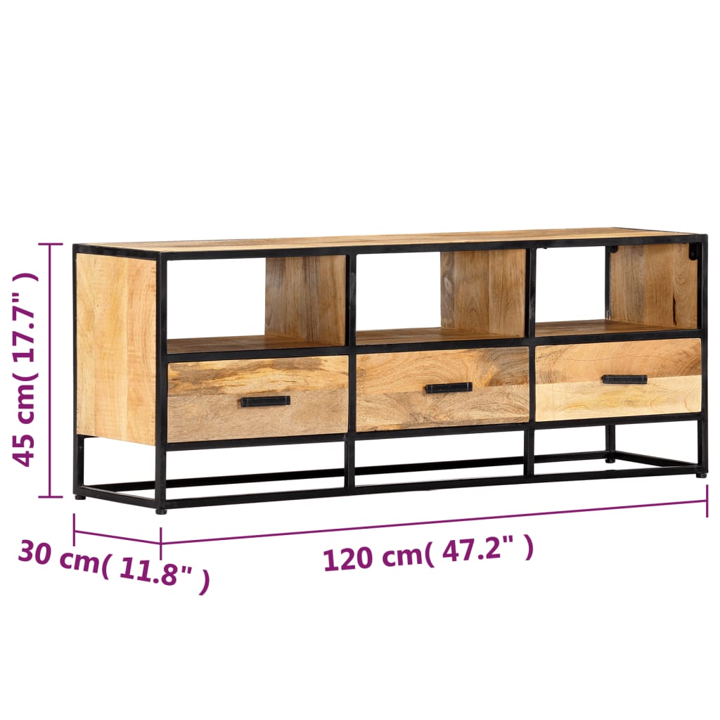 TV Cabinet Natural wood with black frame