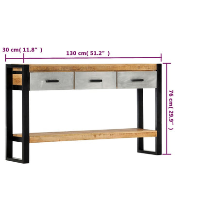 Console Table Brown, Grey and Black
