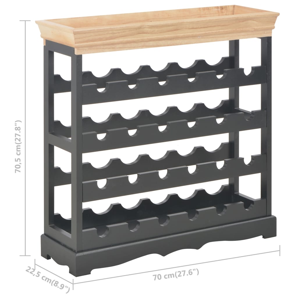 Wine Cabinet Black 27.6"x8.9"x27.8" MDF