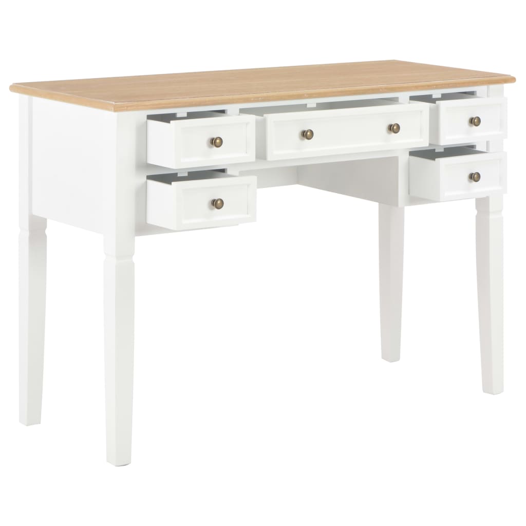 Writing Desk White and Brown MDF and Pinewood Standard
