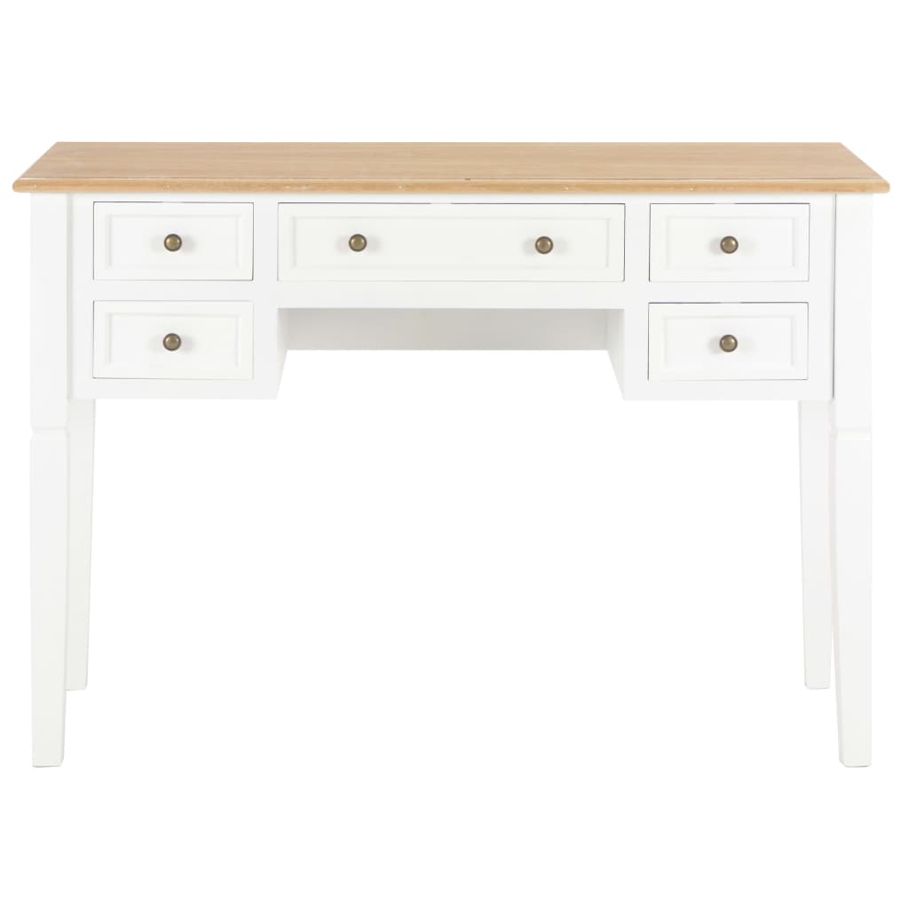 Writing Desk White and Brown MDF and Pinewood Standard