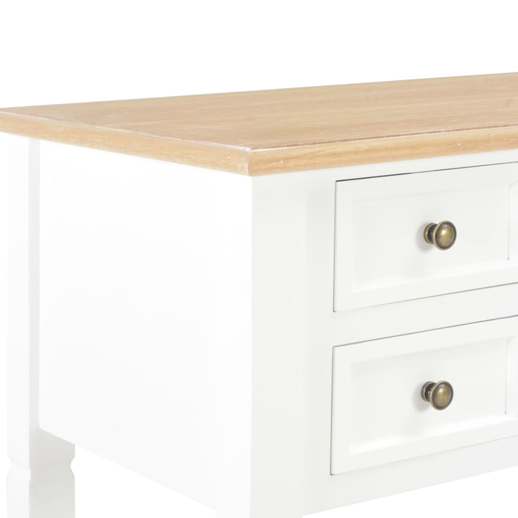 Writing Desk White and Brown MDF and Pinewood Standard