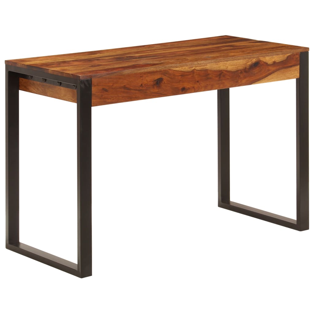 Desk Acacia wood brown, black Acacia wood and powder-coated steel