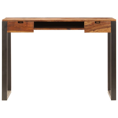 Desk Acacia wood brown, black Acacia wood and powder-coated steel