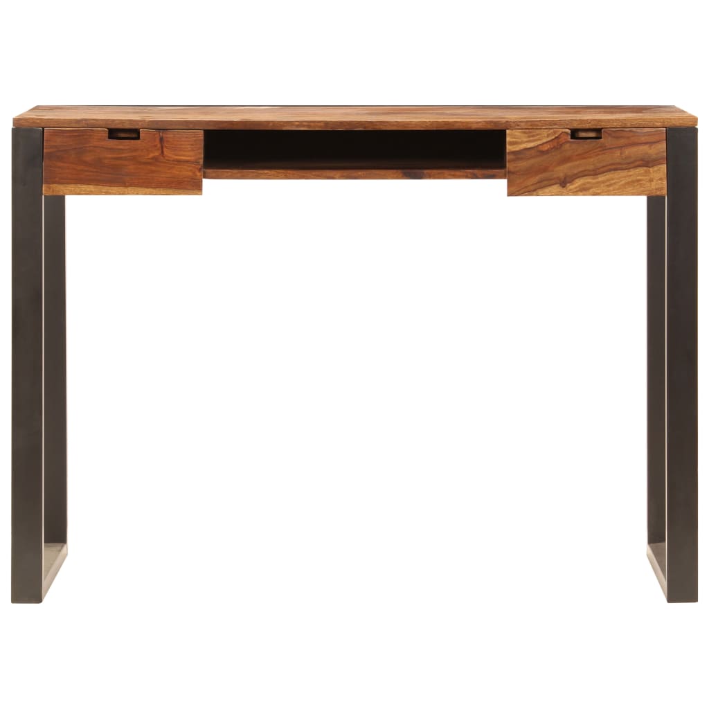 Desk Acacia wood brown, black Acacia wood and powder-coated steel