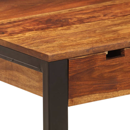 Desk Acacia wood brown, black Acacia wood and powder-coated steel