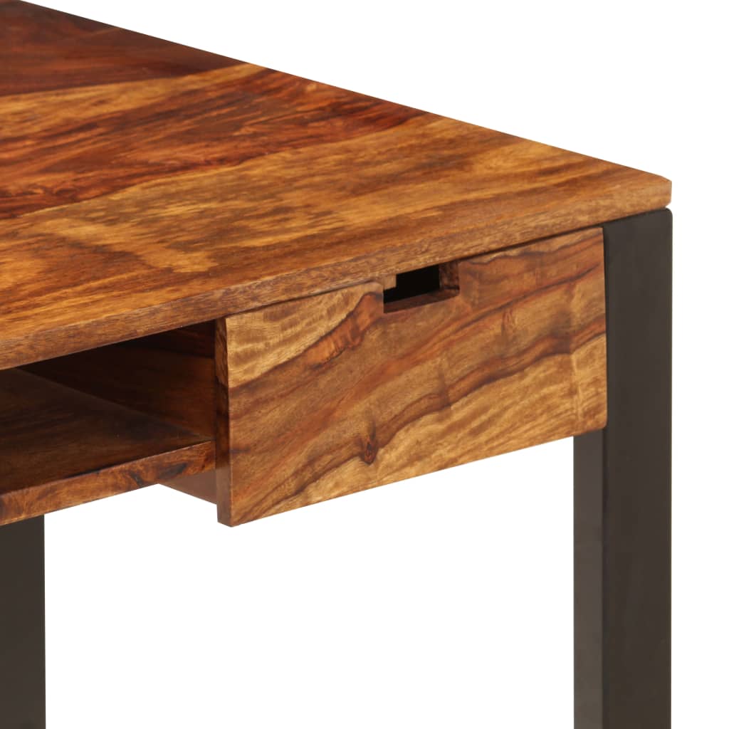 Desk Acacia wood brown, black Acacia wood and powder-coated steel