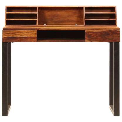 Desk Natural Wood Solid Acacia Wood and Powder Coated Steel
