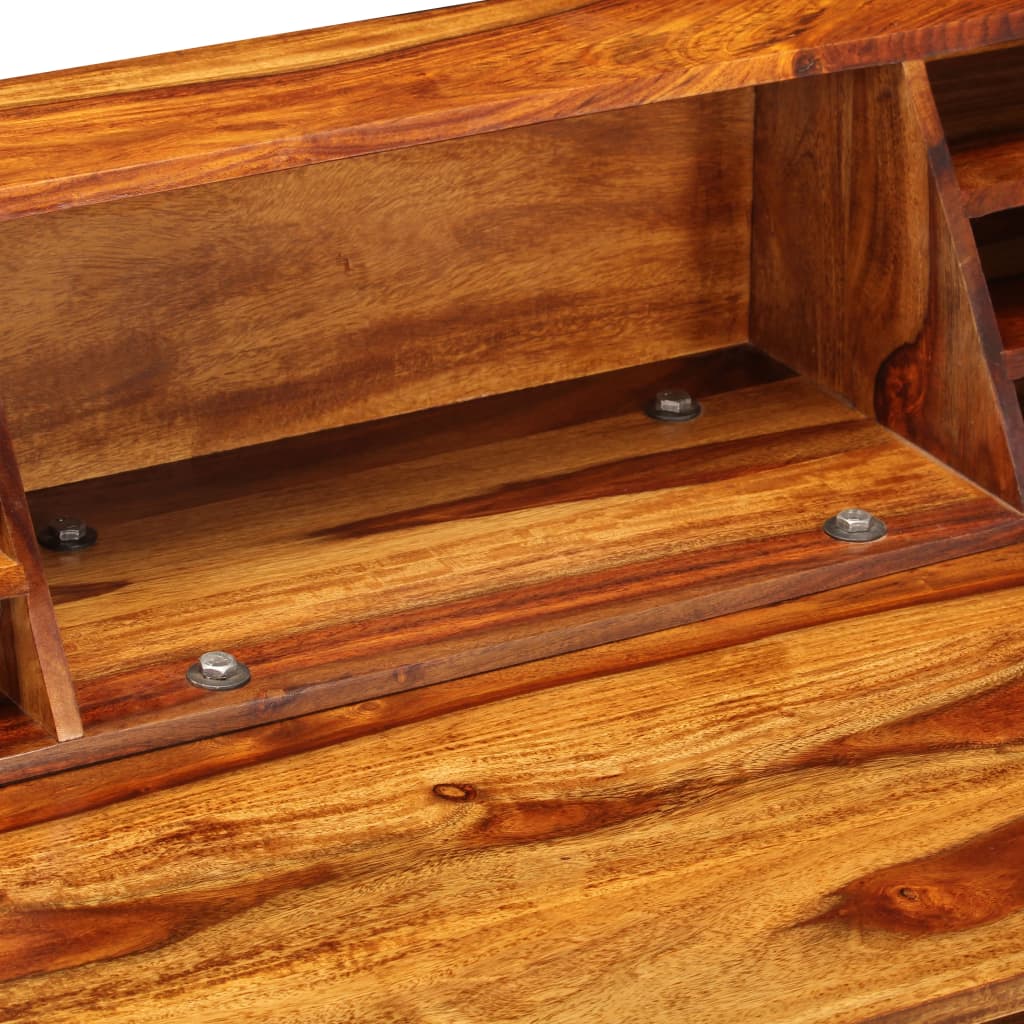 Desk Natural Wood Solid Acacia Wood and Powder Coated Steel