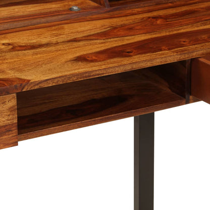 Desk Natural Wood Solid Acacia Wood and Powder Coated Steel