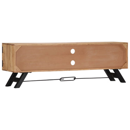 TV Stand Natural Wood Solid Acacia Wood 55.1 in Width TV Stand