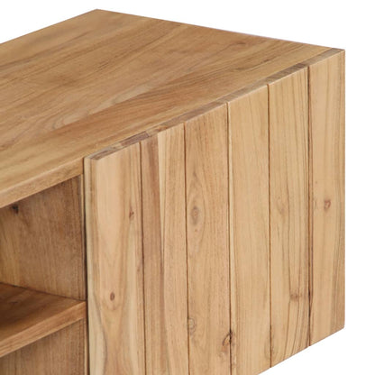 TV Stand Natural Wood Solid Acacia Wood 55.1 in Width TV Stand
