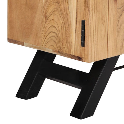 TV Stand Natural Wood Solid Acacia Wood 55.1 in Width TV Stand
