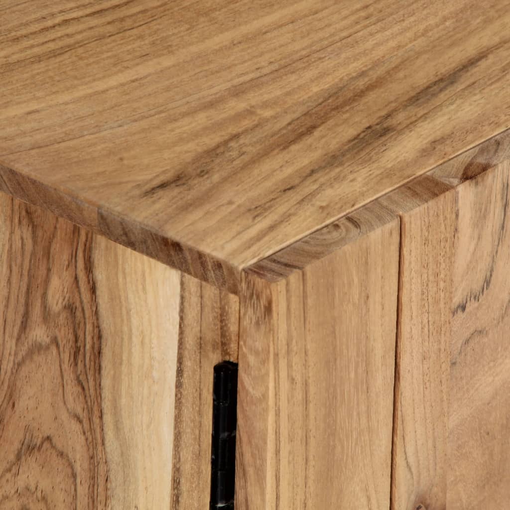TV Stand Natural Wood Solid Acacia Wood 55.1 in Width TV Stand