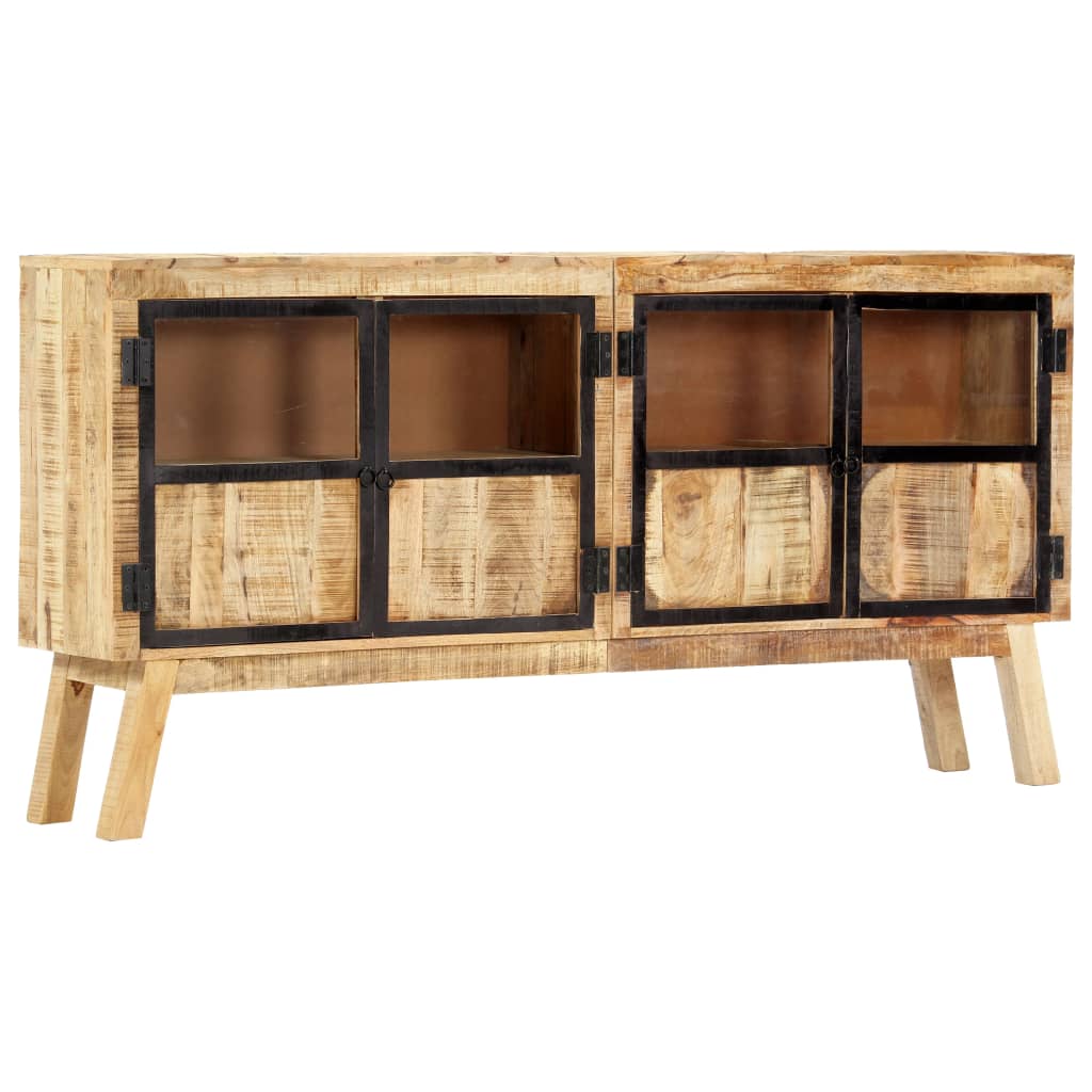 Sideboard Brown and black Solid rough mango wood