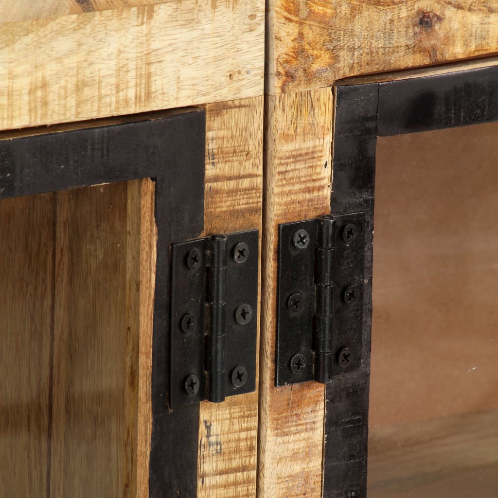 Sideboard Brown and black Solid rough mango wood