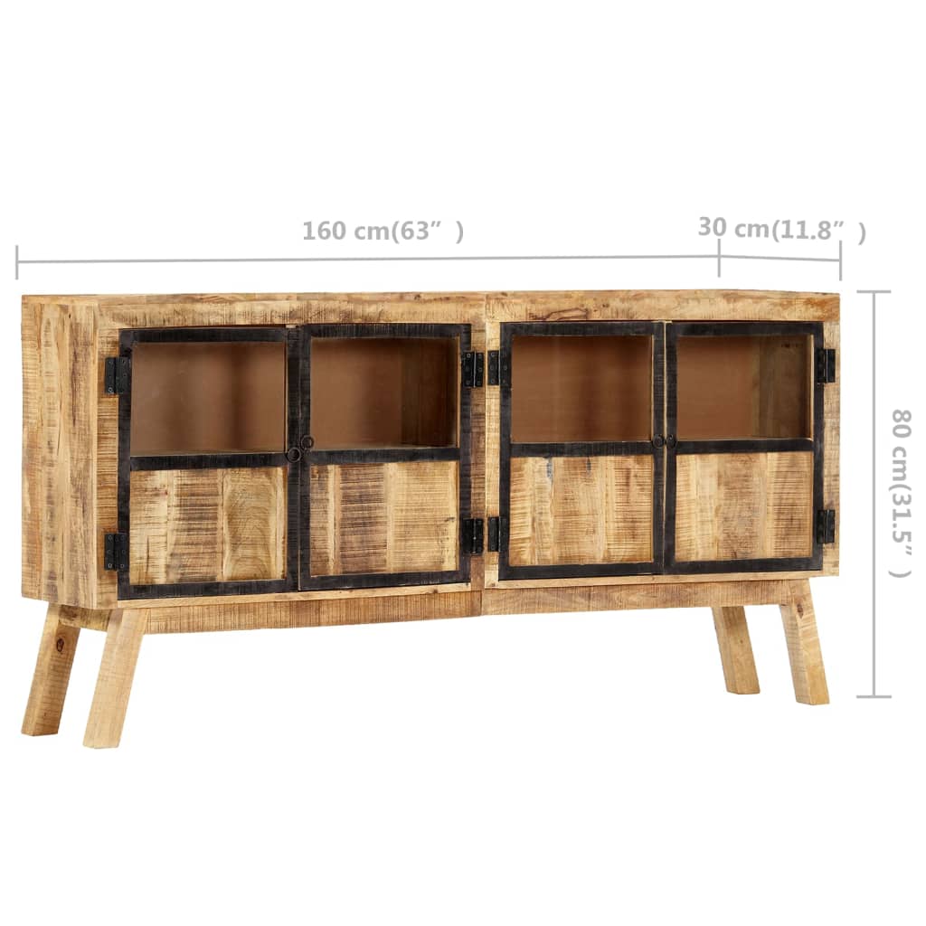 Sideboard Brown and black Solid rough mango wood