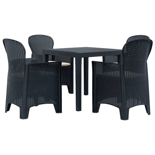 Outdoor Dining Set Anthracite Plastic Medium Outdoor Dining Set