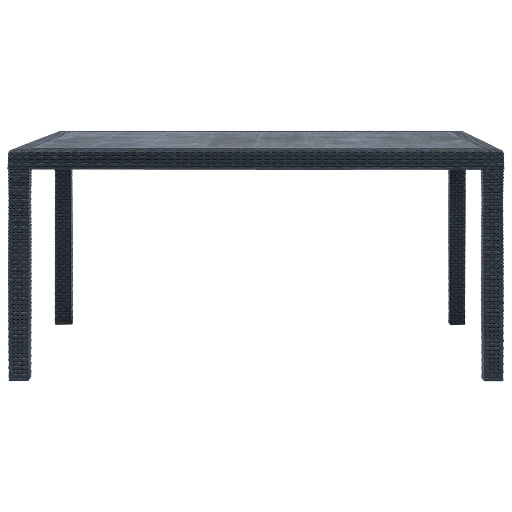 Outdoor Dining Set Anthracite Plastic, Polyester (Cushions)