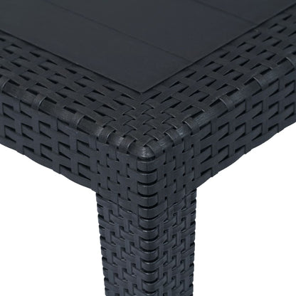 Outdoor Dining Set Anthracite Plastic, Polyester (Cushions)