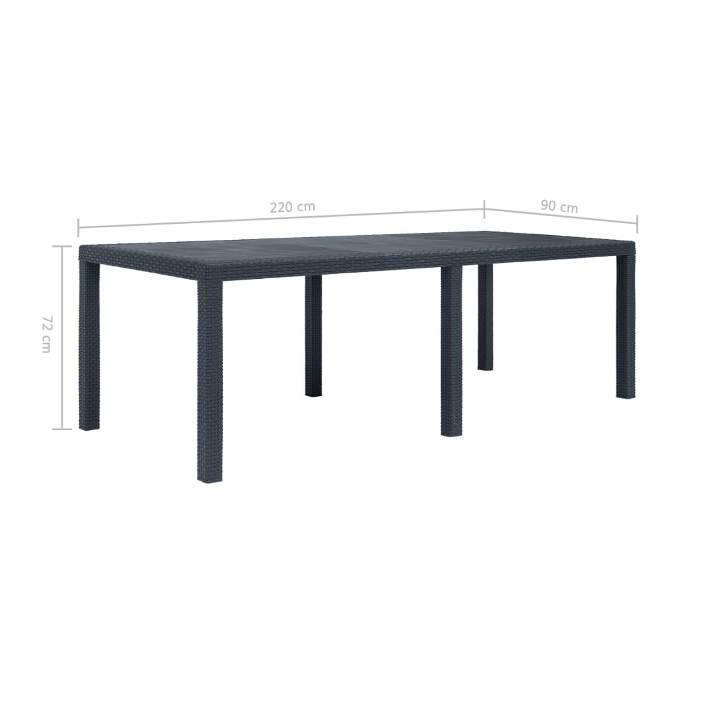 Outdoor Dining Set Anthracite Plastic, 100% polyester Large