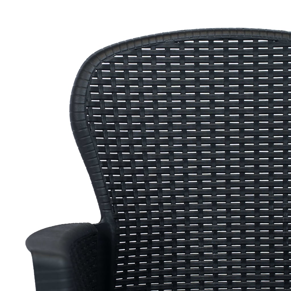 Outdoor Dining Set Anthracite Plastic, 100% polyester Large